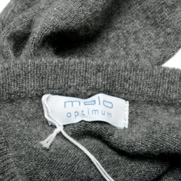 Malo Optimum Men's Medium Gray Wool Cashmere Crewneck Pullover Sweater